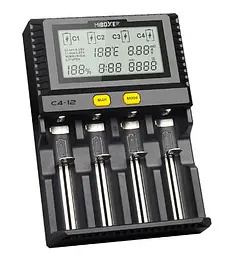 Професійний зарядний пристрій Miboxer C4-12 LCD 4 слоти для Li-Ion, Ni-Mh та Ni-Cd акумуляторів - мініатюра 3