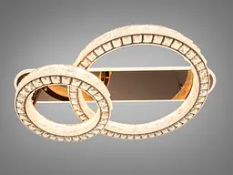 Сучасна стельова LED люстра Diasha 663/600+400GD золото 100 W з пультом 90 см 14-20 м2 - мініатюра 2