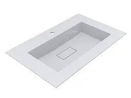Умивальник Miraggio ERICA 800 (8813354) Miramarble, Глянцевий, Накладний/Врізний, Білий