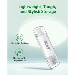 Флеш-накопичувач Acer USB 32G usb3.2+TypeC UT300 (BL.9BWWA.588) - мініатюра 3