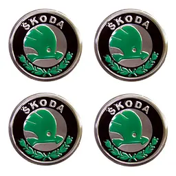 Наклейка на ковпак Skoda 60 мм зелений 4 шт