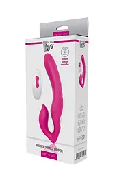 Безремневий страпон Vibes Of Love Remote Double Dipper 22 см рожевий - мініатюра 4
