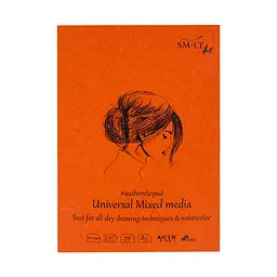 Блокнот-склейка SM-LT Art Authentic mixed media А5 200 г/м2 40 аркушів білий 