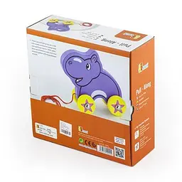 Дерев'яна каталка Viga Toys Бегемотик (50092) - мініатюра 3