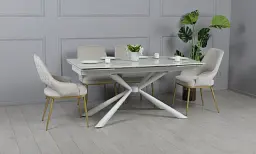 Стіл Рим обідній розкладний білий глянець 1600/2400x900x750 ноги білі - мініатюра 11