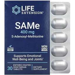 S-аденозил-метіонін Life Extension SAMe 400 мг 30 таблеток