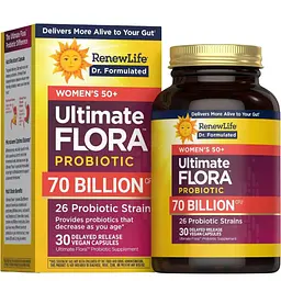 Пробіотики для жінок 50+ 70 млрд КОЕ Renew Life Ultimate Flora Women's 50+ Probiotic 30 капсул