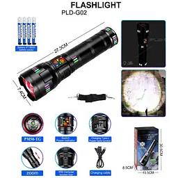 Ручний ліхтар G02-PM-50TG із зумом +Type-C + PowerBank (8х18650) 5 режимів - мініатюра 3