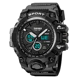 Чоловічий наручний годинник 2197BK Black Skmei acs0030158 - мініатюра 2