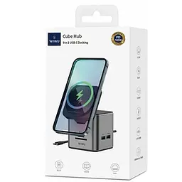 БЗП Wi-W025 Cube 9in1 USB-C + HUB Gray Wiwu teh0029894 - мініатюра 8