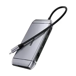 USB-Хаб Choetech USB-C хаб 9-в-1 M15 HDMI 4K@30Hz, VGA, 3 USB3.0, RJ45, USB-C PD, SD-card, TF-card (43-00153) - мініатюра 2