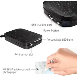 Портативний фотопринтер HP Sprocket 2x3 Black (HPISPB) [141280] - мініатюра 4