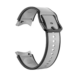 Браслет Double Line для Samsung Galaxy Watch 4 - сіро-чорний ширина кріплення 20мм силікон Watchbands (W12-3WB90238599) - мініатюра 2