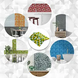 Мозаїка дзеркальна Wall Sticker 298х298х4.5мм Жовто-зелена SW-00002362 - мініатюра 4