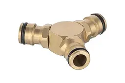 Адаптер трійник для шланга поливального латунний на конектор Intertool Storm 1/2 x 1/2 x 1/2