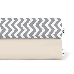 Набір євро простирадло 220х240 BEIGE / GREY ZIGZAG COSAS (4822052057339)