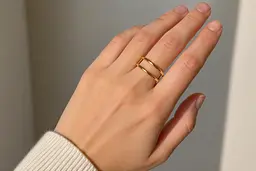 Каблучка з жовтого золота 585 з подвійною лінією К-0674 21 - мініатюра 5