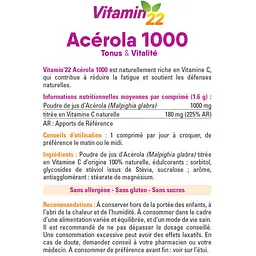Ацерола Vitamin'22 1000 мг 24 жувальних таблетки - мініатюра 4