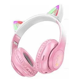 Бездротові накладні навушники HOCO W42 Cat ears BT headphones Cherry Blossom - мініатюра 2