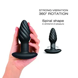 Анальна пробка Dorcel SPIN PLUG з вібрацією та обертанням, USB, пульт ДК, водонепроникна IPX7 - мініатюра 3