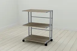 Етажерка на коліщатках Ferrum-decor Каміло 75x40x60 метал Сірий ДСП Дуб Сонома Трюфель 16мм (FRD-102551)