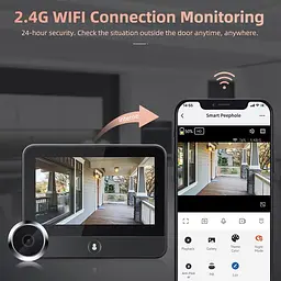 Wifi відеовічко з 4.3" монітором з невидимою підсвіткою і записом Nectronix A15, Tuya app (101129) - мініатюра 3