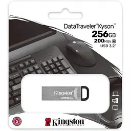 USB флеш накопичувач Kingston 256GB DT Kyson Silver/Black USB 3.2 (DTKN/256GB) - мініатюра 4