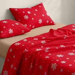Дитяча постільна білизна фланель Cosas SNOWFLAKES CRANBERRY CS2 110х140см (Flannel_SnowflakesCranberry_12Caramel_140) - мініатюра 2