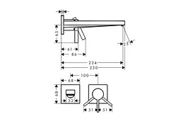 Змішувач для умивальника Hansgrohe Tecturis E прихованого монтажу matt black 73051670 - мініатюра 2