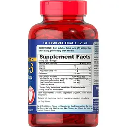 Омега-3 риб'ячий жир Puritan's Pride Omega-3 Fish Oil подвійна сила 1200/600 мг 90 капсул (PTP-17131-6) - мініатюра 2