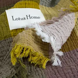 Покривало Lotus Home - Lucca muslin гірчичний 240x260 - мініатюра 4