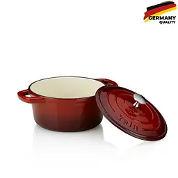 Каструля чавунна з кришкою KELA Calido червона 21 см 2,5 л (11940) - мініатюра 3