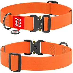 Нашийник для собак Waudog Waterproof водостійкий з QR-паспортом, металева пряжка-фастекс, XXL, Ш 40 мм, Дов 43-70 см (4823089334363)