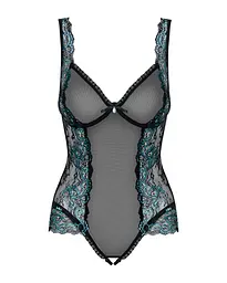 Сітчасте боді на кісточках Obsessive Amanta teddy S/M, чорне, з доступом - мініатюра 5