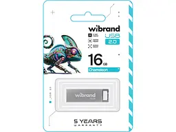 Флешка Wibrand 16 GB Chameleon Silver USB 2.0 (WI2.0/CH16U6S) - мініатюра 2