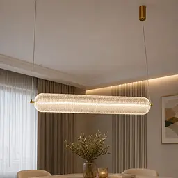 Підвіс LED Diasha D221204/1A L1000 золото 25 Вт циліндричний - мініатюра 1