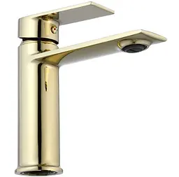 Змішувач для умивальника Rea Veneta gold низька (REA-B6417) - мініатюра 4