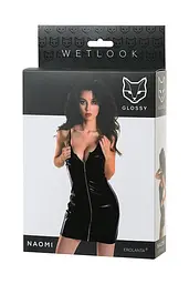Сексуальна сукня Glossy Wetlook Naomi M чорний - мініатюра 5
