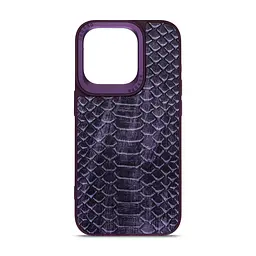 Кожаный чехол для Apple iPhone 14 Pro, Harder Lizard, фиолетовый, термополиуретан ТПУ + экокожа с имитацией кожи ящерицы, панель, защита корпуса, противоударный, микрофибра, рамка вокруг камеры, защита всего корпуса, (ARM76878)