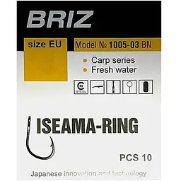 Гачок для мирної риби BRIZ Iseama-carp №3 (10 шт/уп) 1005BN