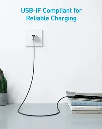 Кабель Anker 322 USB-A to USB-C - 0.9m Nylon Black teh0022025 - мініатюра 2