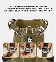 Шлея для собак Truelove TLH7011 зі світловідбивними елементами, водонепроникна XL, Блакитний - мініатюра 4