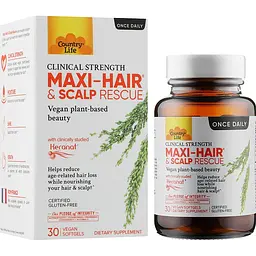 Натуральна добавка для волосся Country Life Maxi-Hair & Scalp Rescue 30 капсул - мініатюра 2