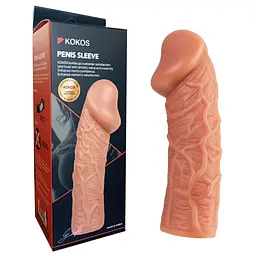Насадка на пеніс Kokos Penis Sleeve PS 001 L 16.5 см тілесний - мініатюра 5
