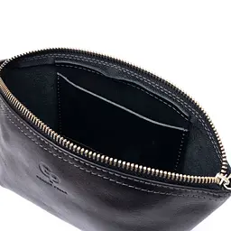 Жіноча косметичка зі шкіри Amelin Grande Pelle 11302 чорна - мініатюра 6