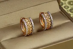 Сережки Xuping Jewelry корзинка з родієм 1,5 см золотисті - мініатюра 2