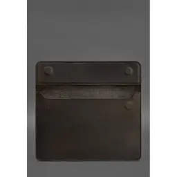 Шкіряний чохол-конверт BlankNote Crazy Horse на магнітах для MacBook Air / Pro 13" Темно-коричневий - мініатюра 3