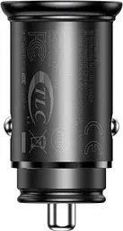 Автомобільний зарядний пристрій Baseus Circular Metal PPS Quick Charger 30W Support VOC CCYS-C01 Black - мініатюра 3