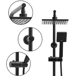 Душова система Yoka Tiki-Blk black BP.TIKI-BLK, Чорний матовий - мініатюра 9