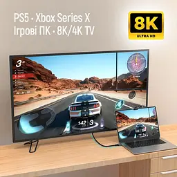 Кабель HDMI Colorway CB-HD089BK UHD v2.1 8K 48Gbit HDR Ethernet ARC 3м - мініатюра 7